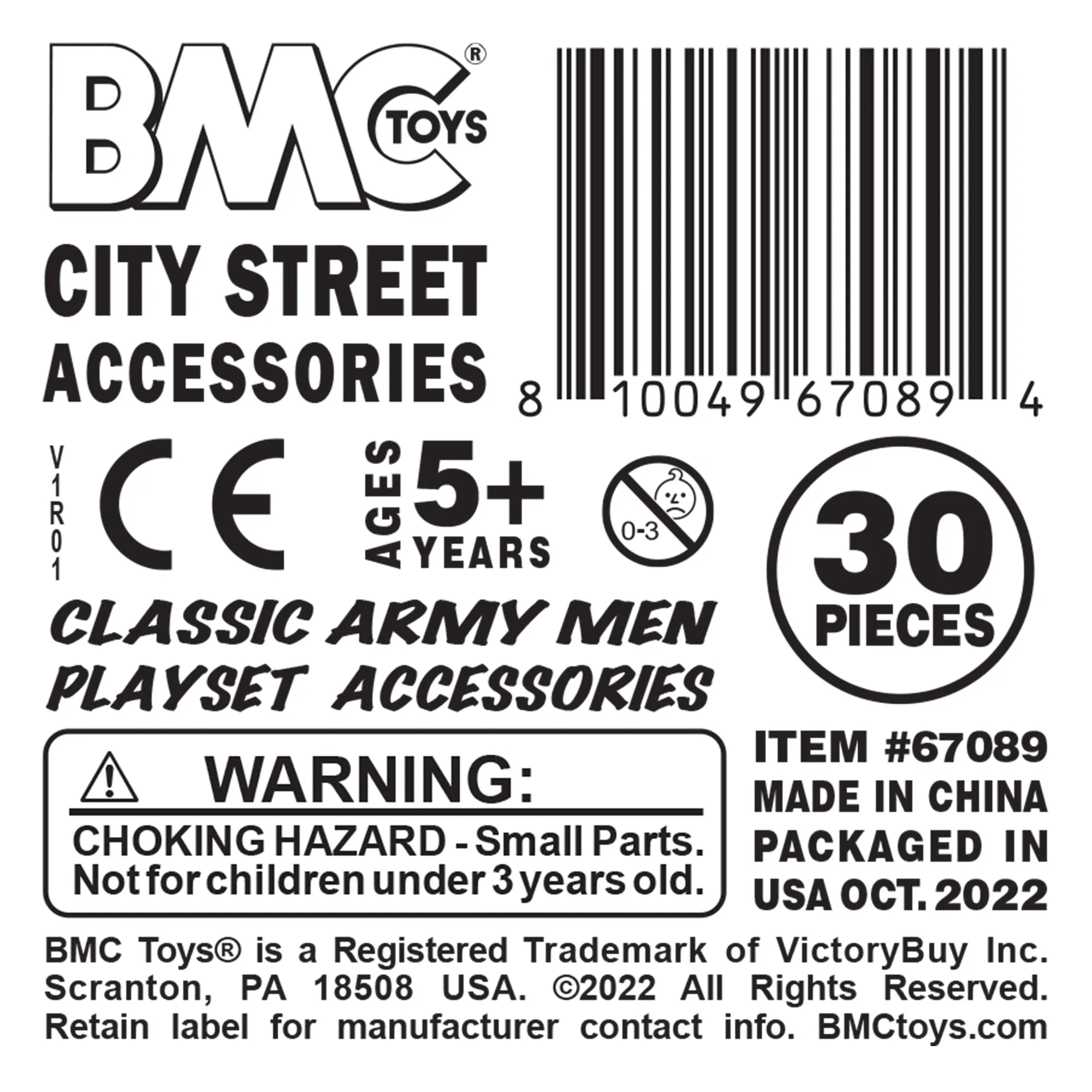 BMC Classic PPC City Street Accessories - 30pc Plastic Army Men Playset