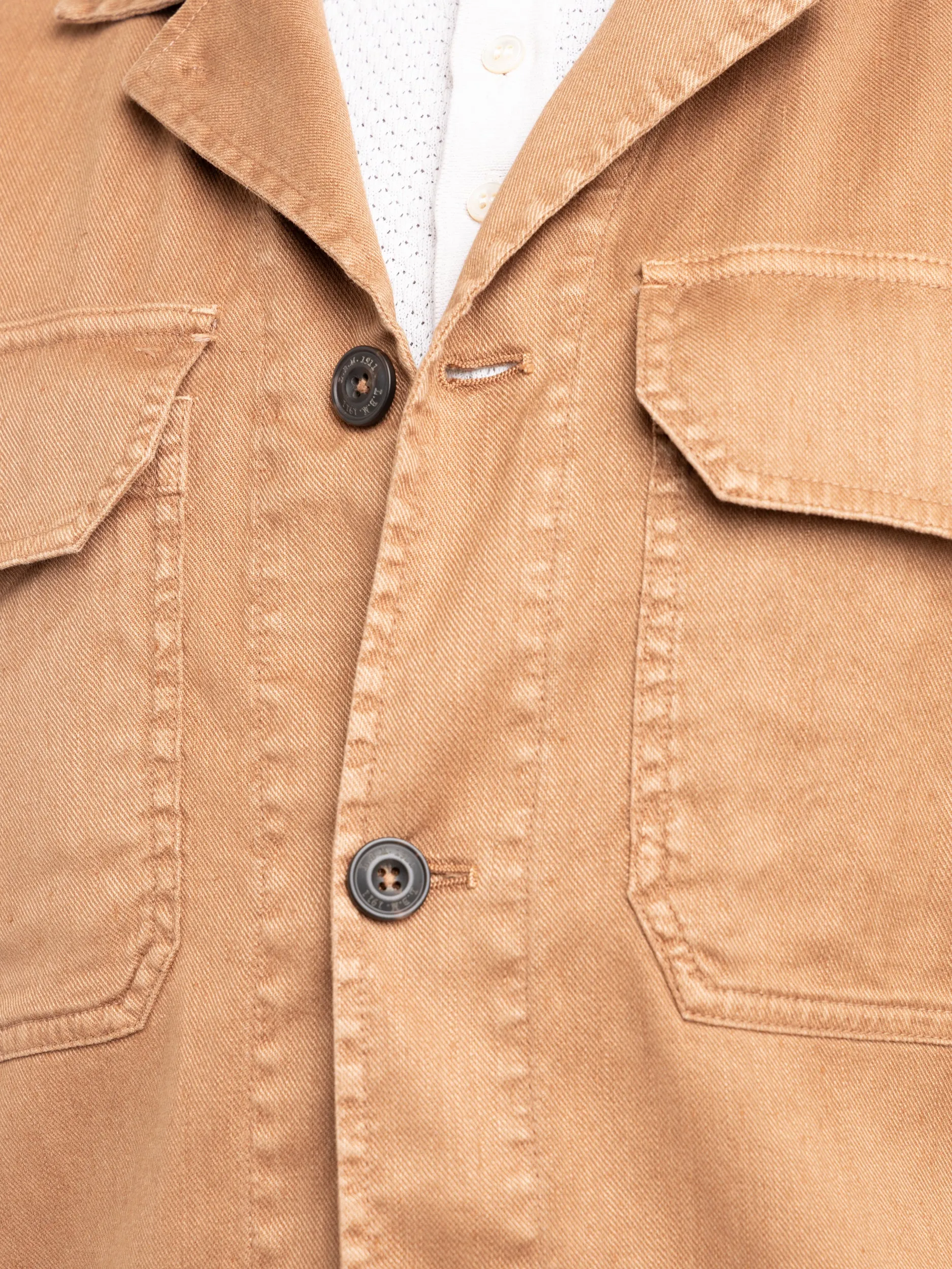 Brown Garment-Dyed Overshirt