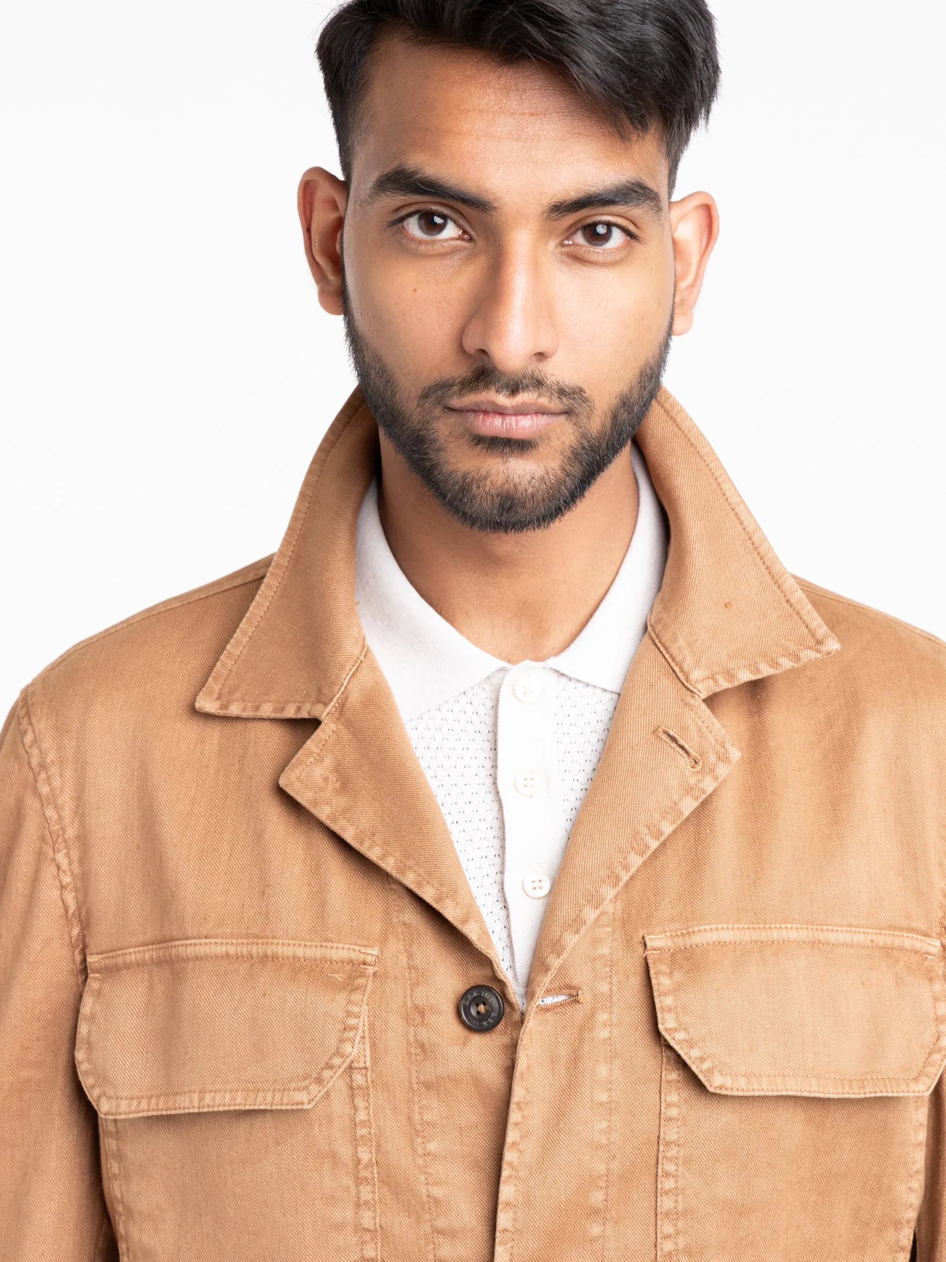 Brown Garment-Dyed Overshirt