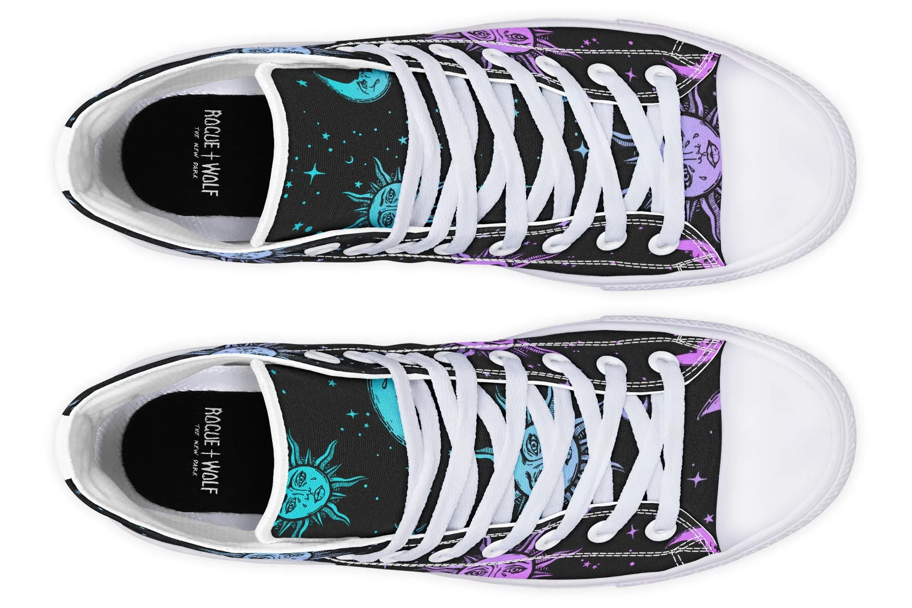 Celestial Pastel High Tops - Classic Premium Canvas Shoes with Comfortable and Durable Soles