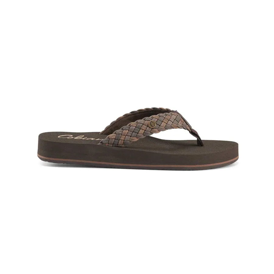 Cobian Women's Braided Bounce Flip Flops - Chocolate BRB10-201