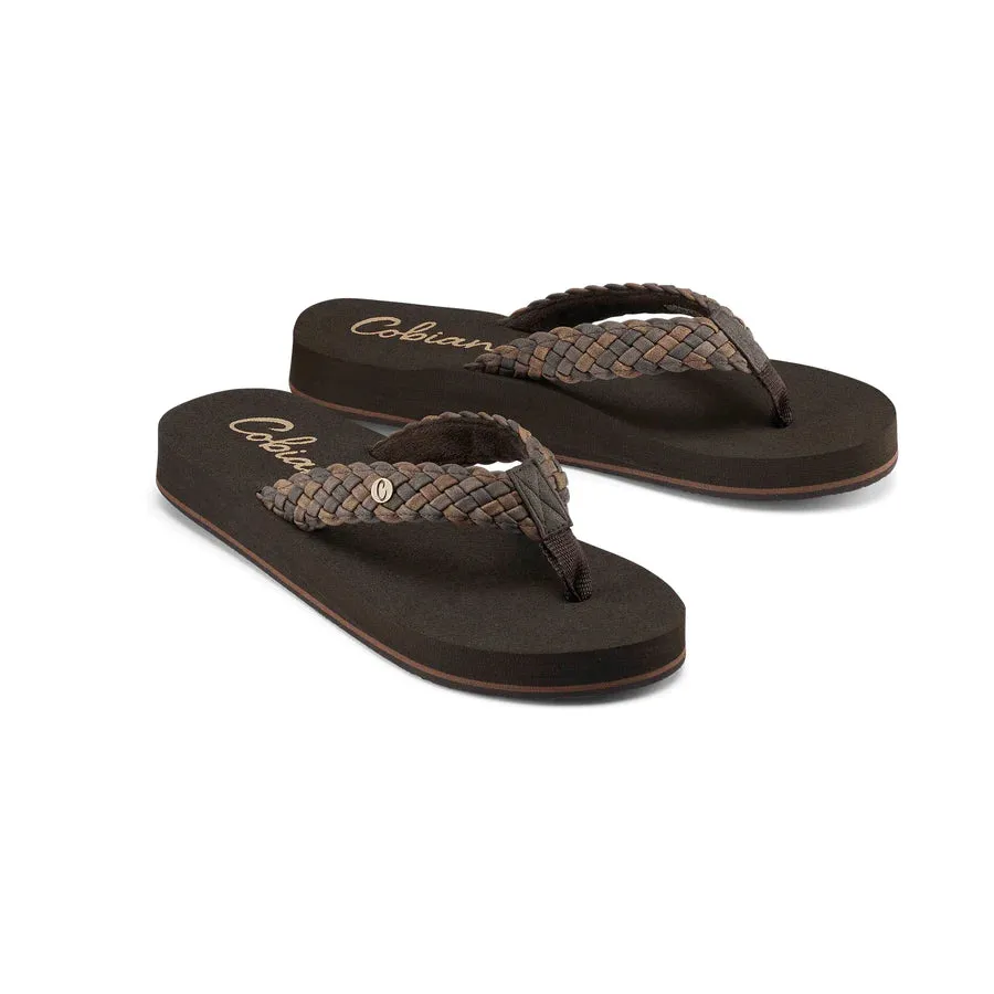 Cobian Women's Braided Bounce Flip Flops - Chocolate BRB10-201