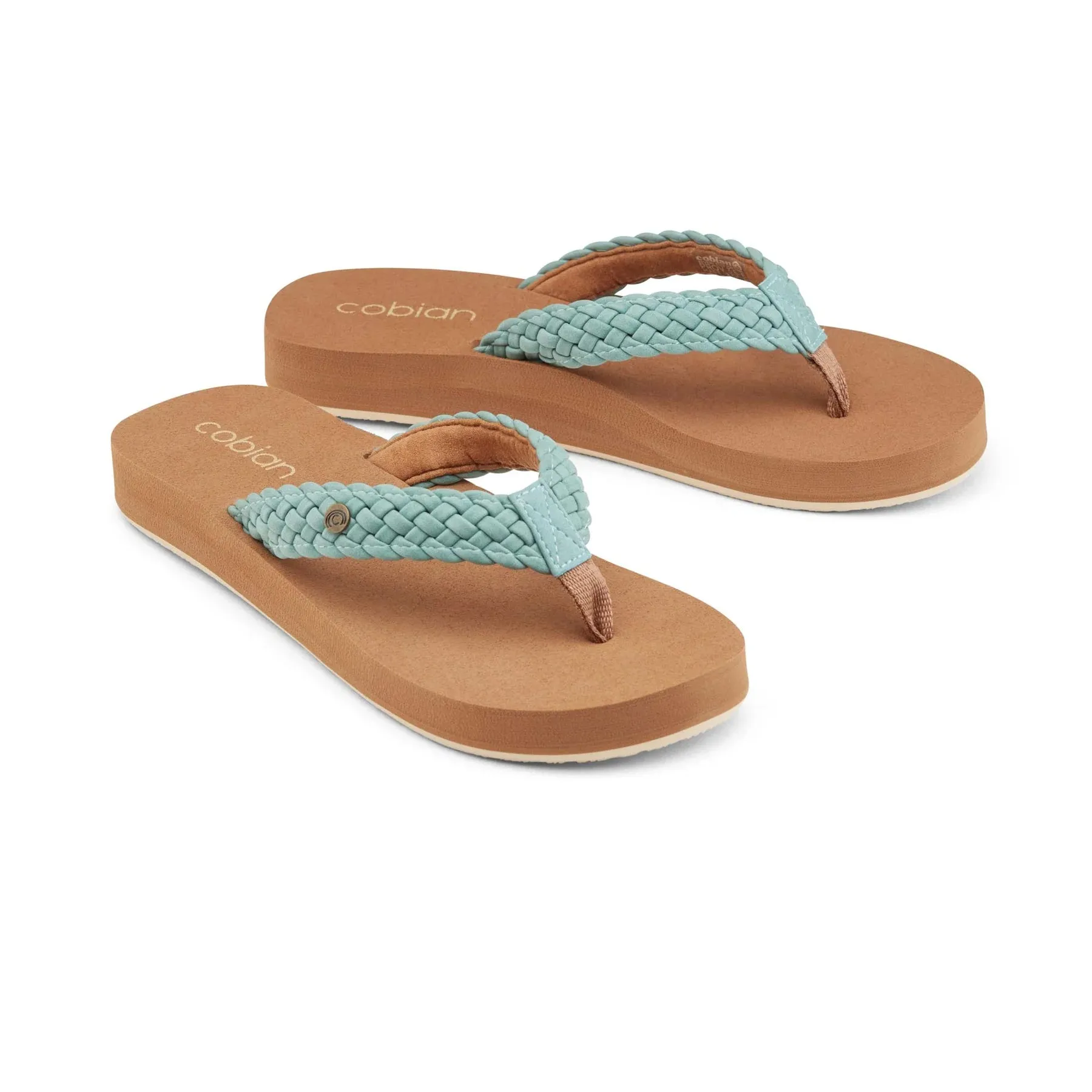 Cobian Womens Braided Bounce Seafoam Sandals