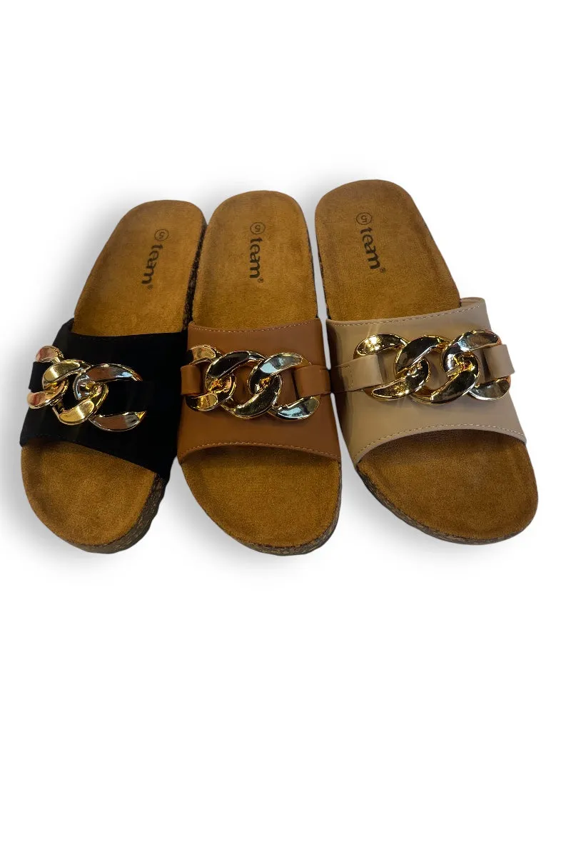 Comfort Chain Slide Sandals