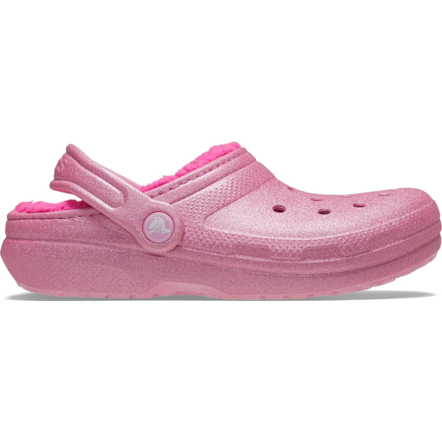 Crocs Pink Tweed Classic Lined Glitter Clog