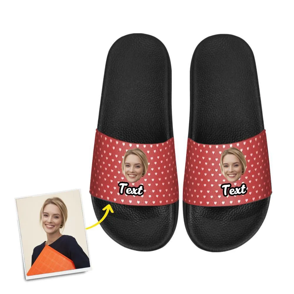 Custom Face Photo Women's Slide Sandals With Name