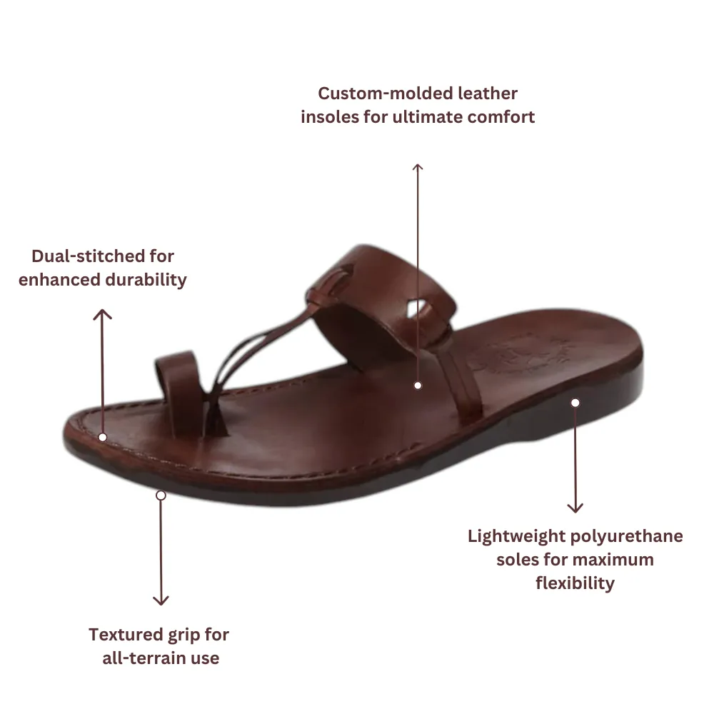 David - Natural Leather Sandal | Brown