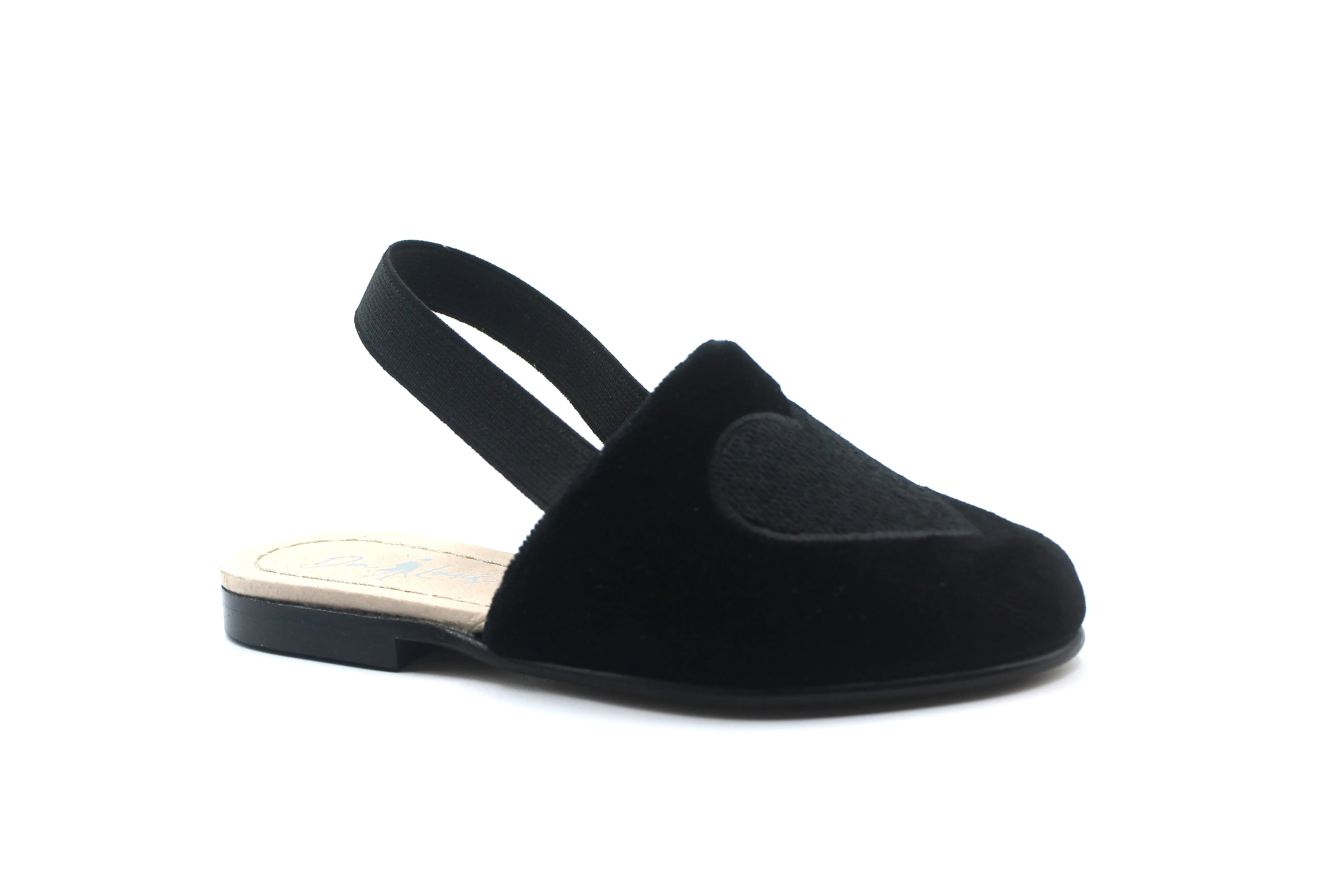 Don Louis Black Velvet Heart Sling Back