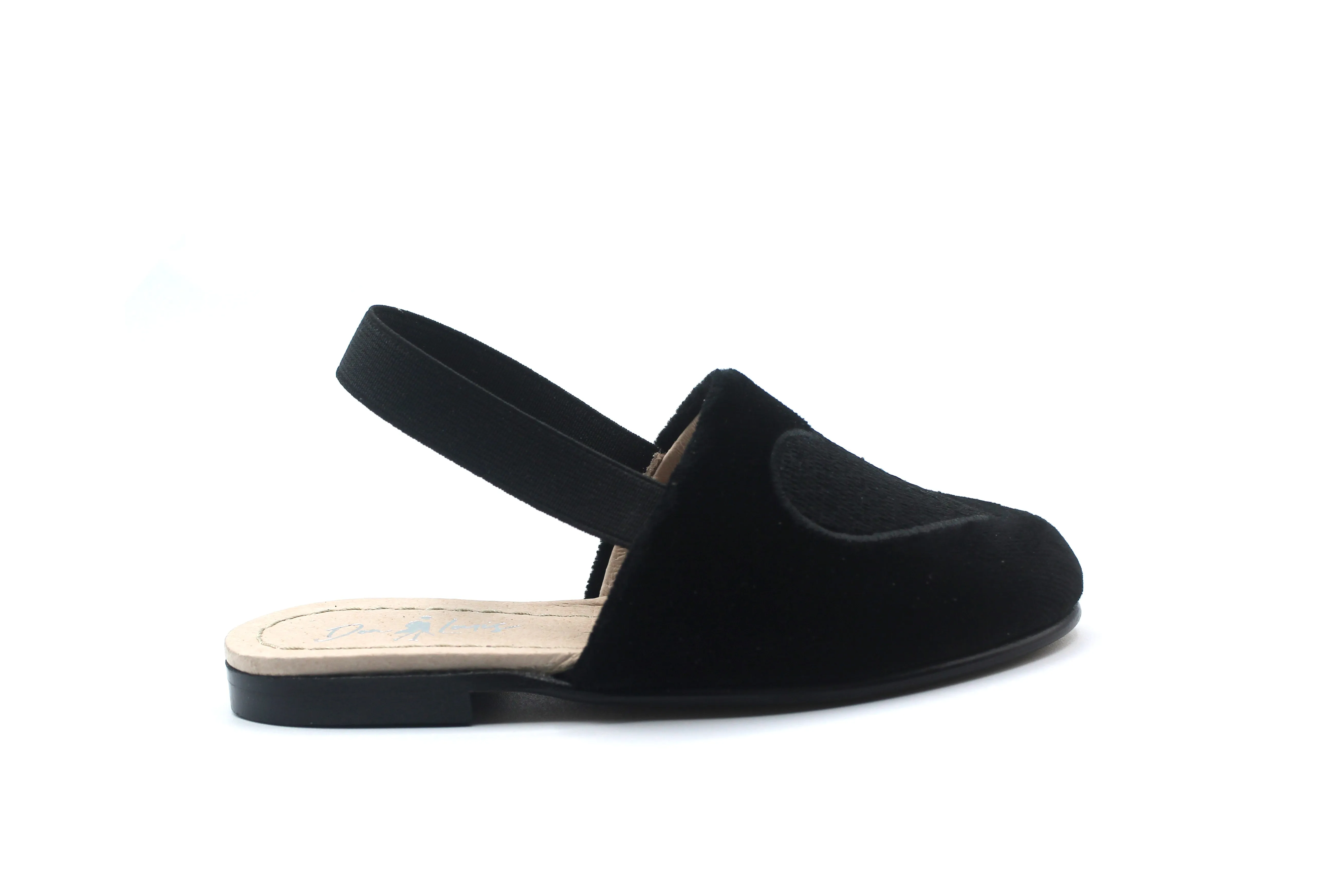 Don Louis Black Velvet Heart Sling Back