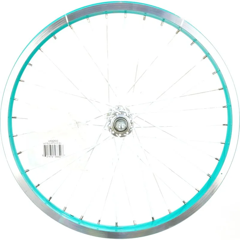 Electra Heartchya 20" Front Wheel, Clincher, Bolt-On, Schrader, Aluminum Green