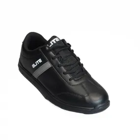 ELITE Men's Basic Black Athletic Lace Up Bowling Shoes with Universal Sliding Soles for Right or Left Handed Bowlers