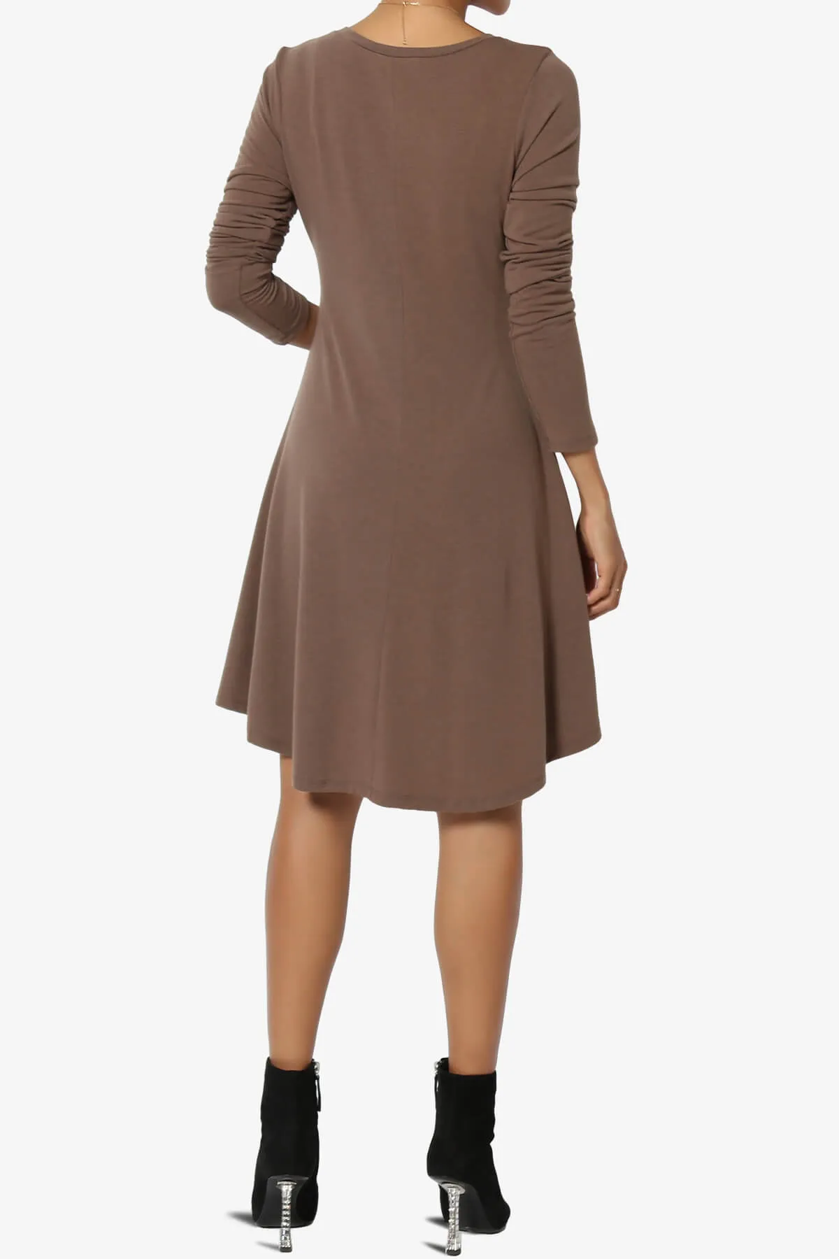 Elysia Long Sleeve Fit & Flare Jersey Dress