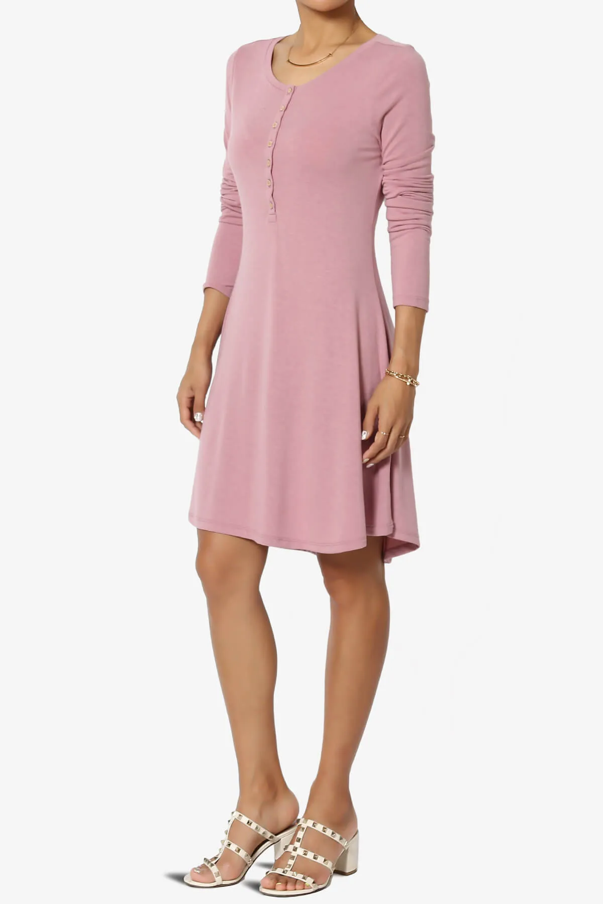 Elysia Long Sleeve Fit & Flare Jersey Dress