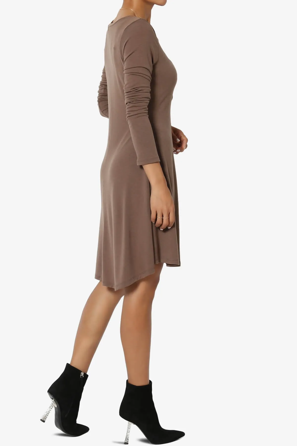 Elysia Long Sleeve Fit & Flare Jersey Dress