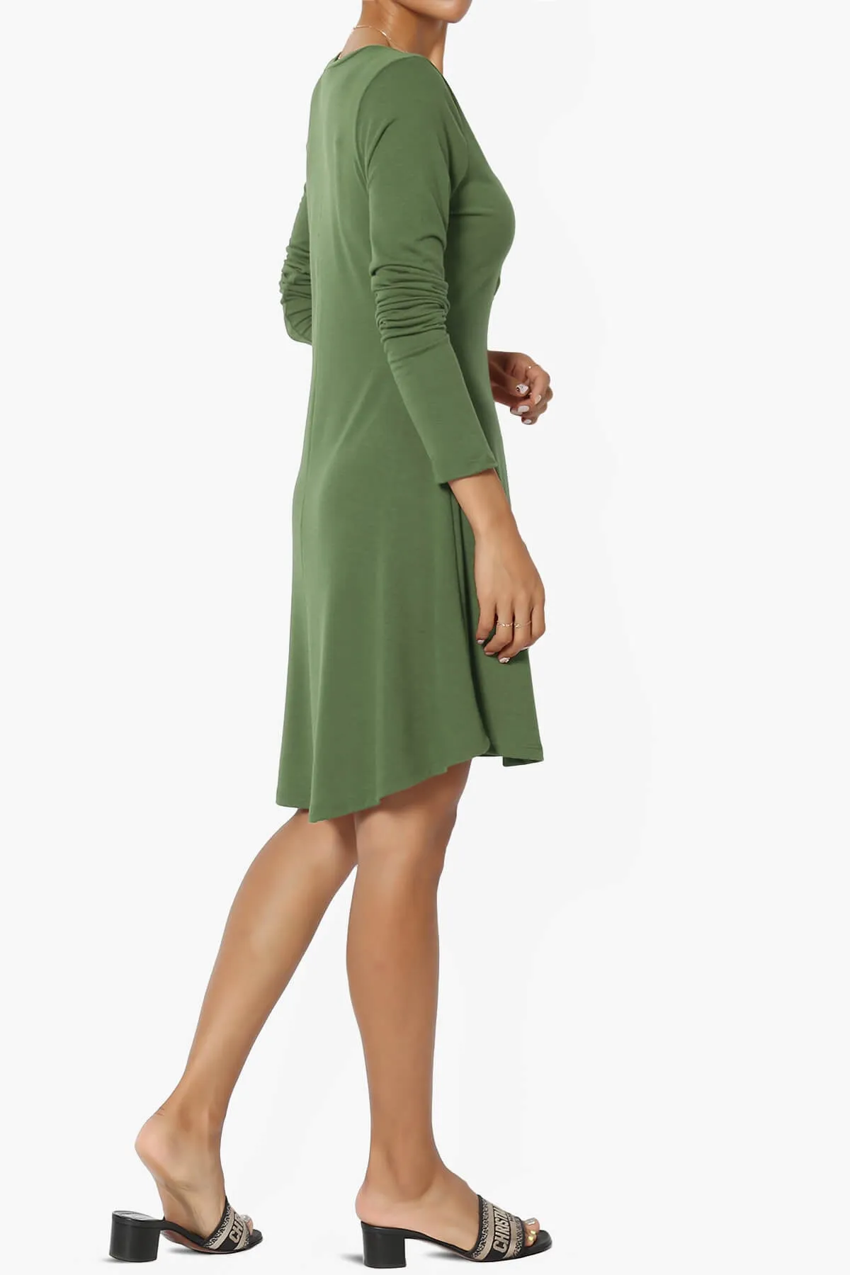 Elysia Long Sleeve Fit & Flare Jersey Dress