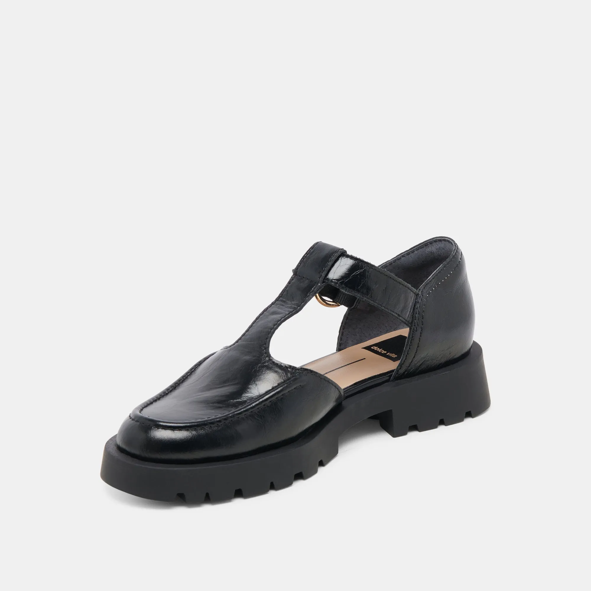 EMILIO FLATS MIDNIGHT CRINKLE PATENT LEATHER