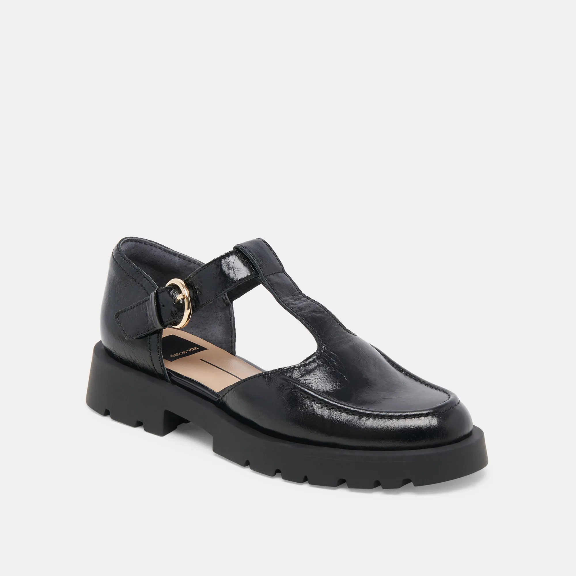 EMILIO FLATS MIDNIGHT CRINKLE PATENT LEATHER