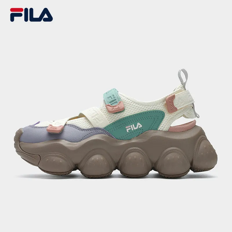 FILA CORE FRAGOLA FASHION MODERNO Women's Sandal Shoes (White-Grey / Cream-Brown)