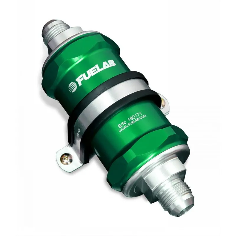 FUELAB 81821-6 In-Line Fuel Filter (6AN in/out, 3 inch 100 micron stainless steel element) Green