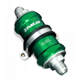 FUELAB 81823-6 In-Line Fuel Filter (10AN in/out, 3 inch 100 micron stainless steel element) Green