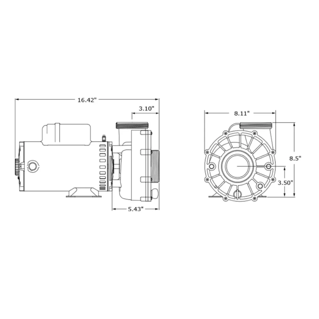 Gecko Aqua-Flo Flo-Master XP3 4.0 HP Spa Pump 2 Speed 56Y 230V 08342761-2041