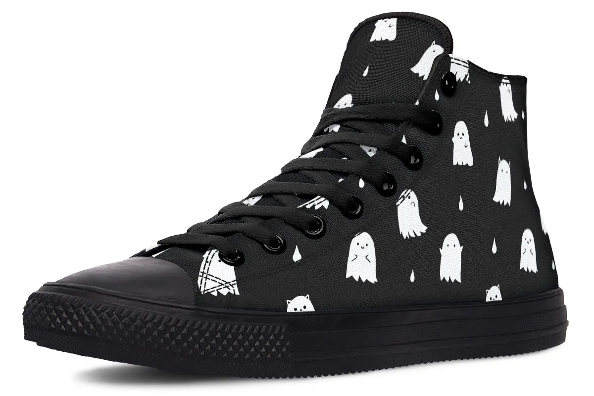 Ghost Party High Tops - Classic Premium Canvas Shoes with Comfortable and Durable Soles