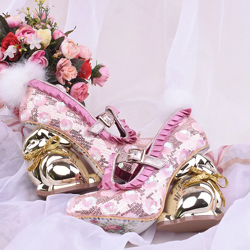 Golden Bunny Pumps