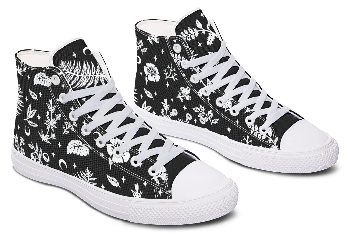 Green Witch High Tops - Classic Premium Canvas Shoes with Comfortable and Durable Soles