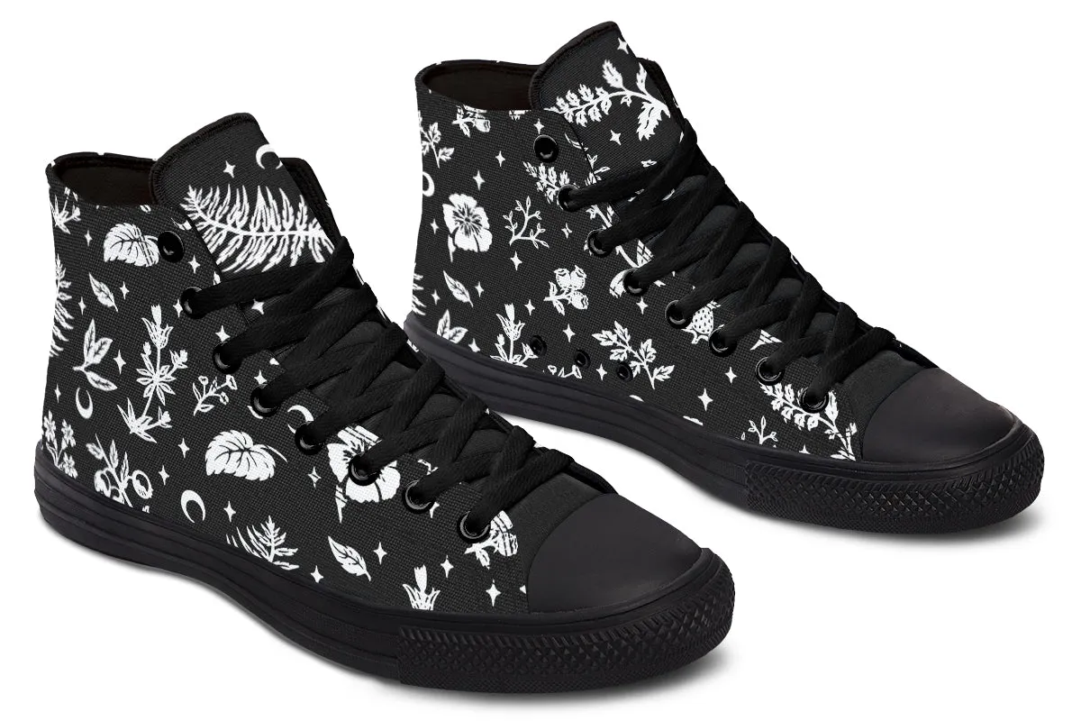 Green Witch High Tops - Classic Premium Canvas Shoes with Comfortable and Durable Soles