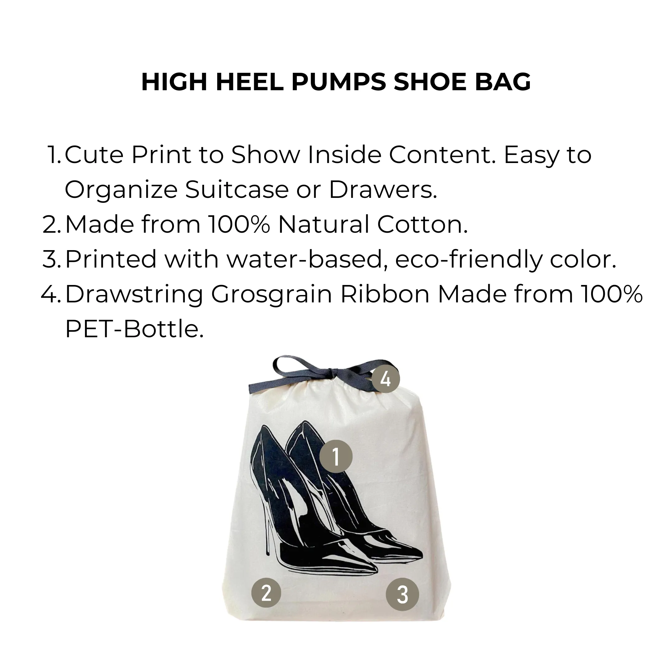 High Heel Pumps Shoe Bag, Cream