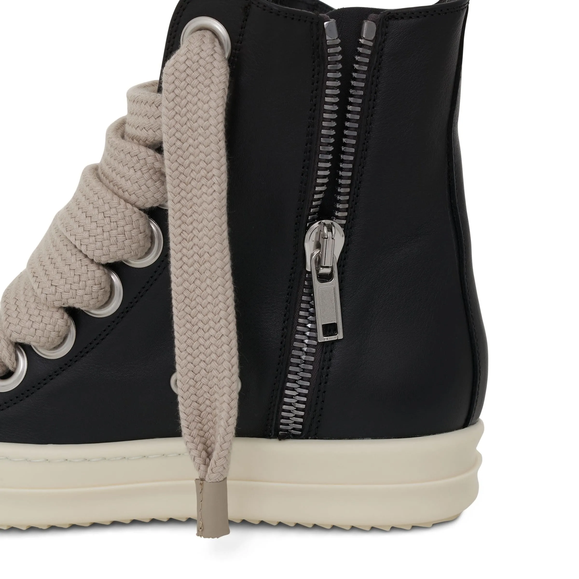 High Sneaker with Jumbo Laces in Black/Milk