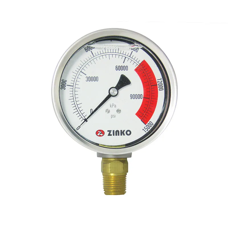 Hydraulic Pressure Gauge 2.5" Dia. 1/4" NPT: ZPG-25A