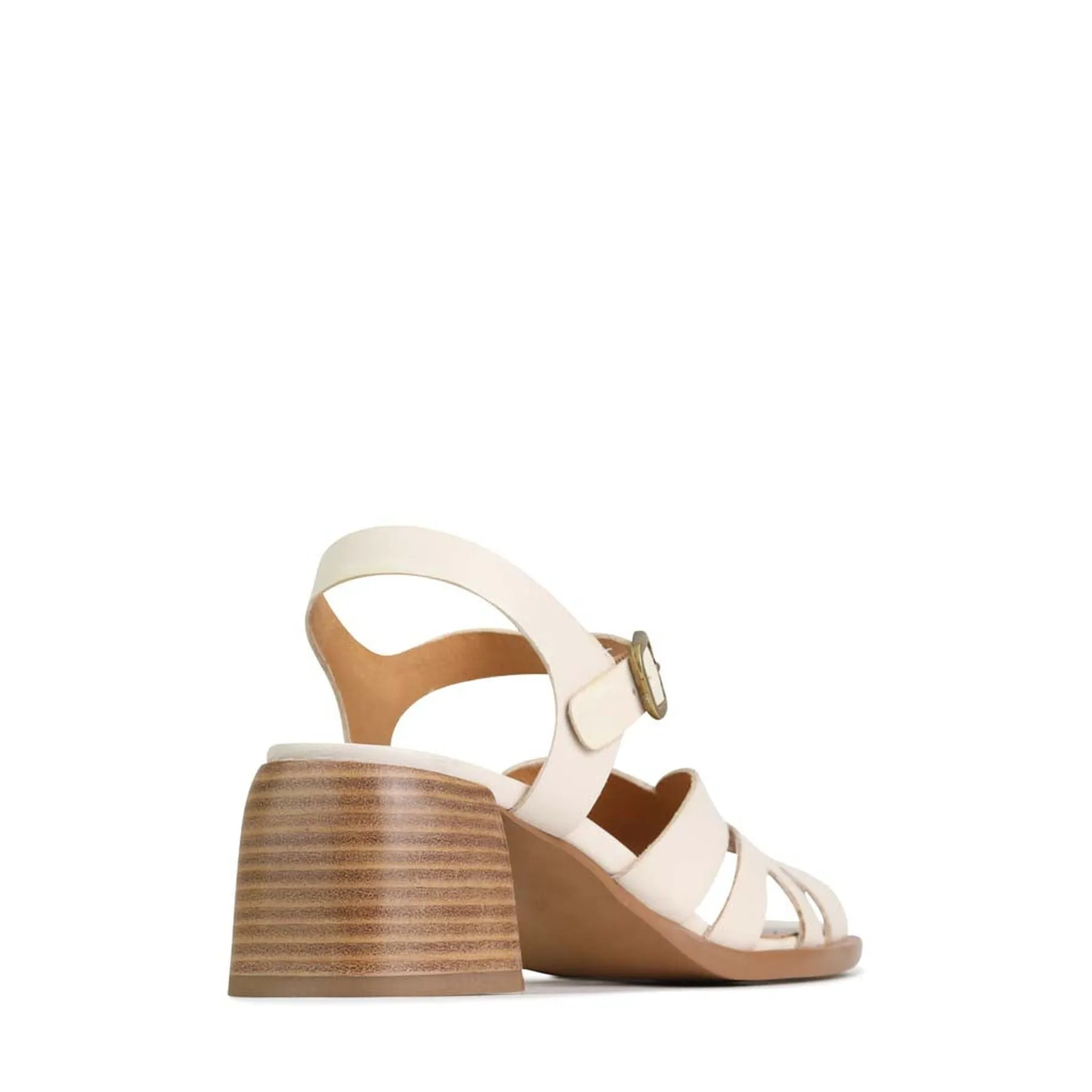 ISA LEATHER LOW HEEL SANDALS