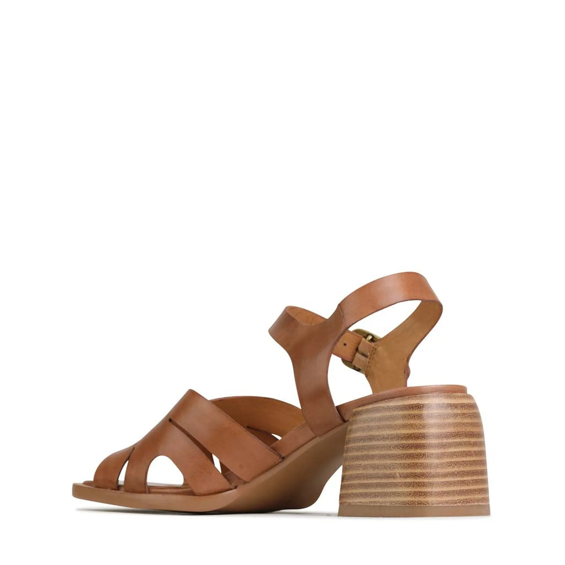 ISA LEATHER LOW HEEL SANDALS