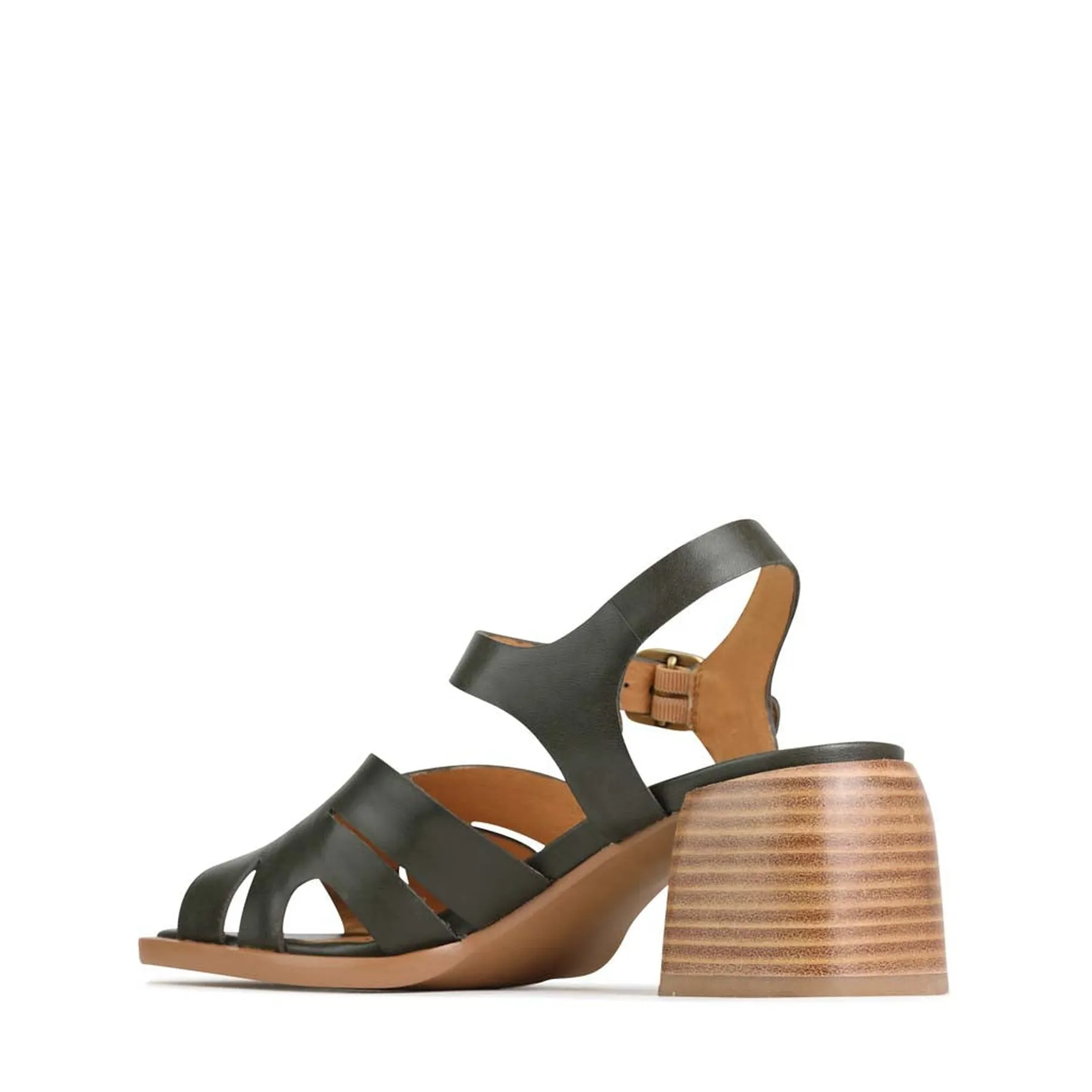 ISA LEATHER LOW HEEL SANDALS