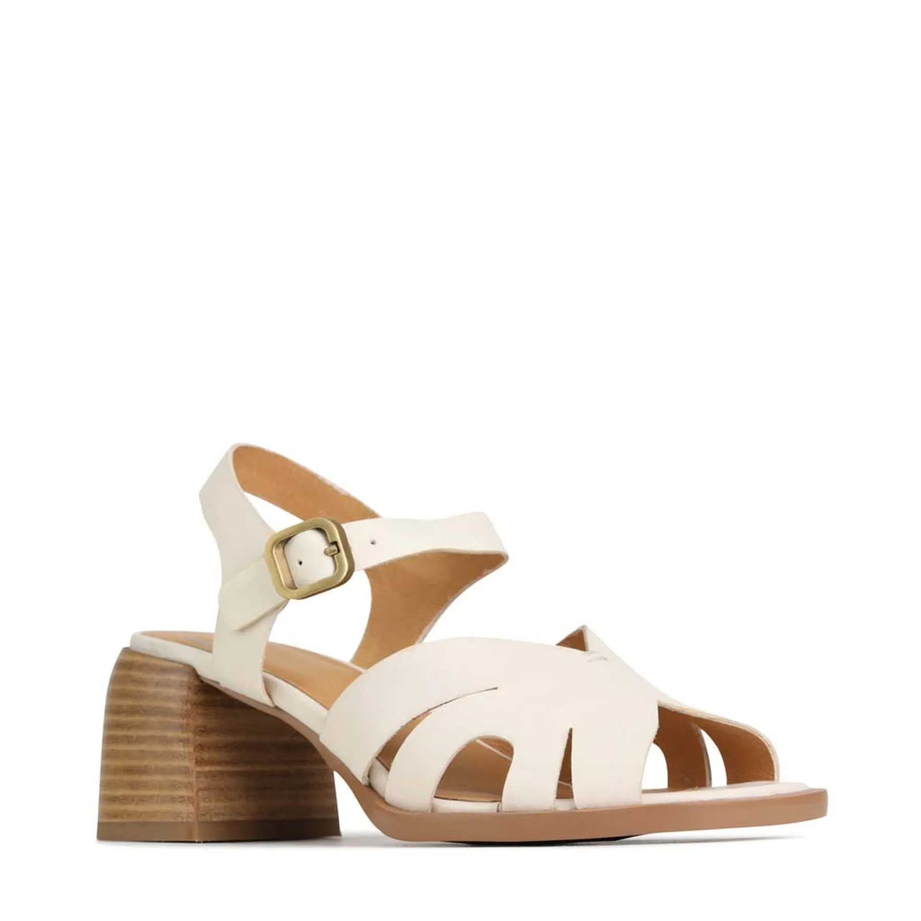 ISA LEATHER LOW HEEL SANDALS