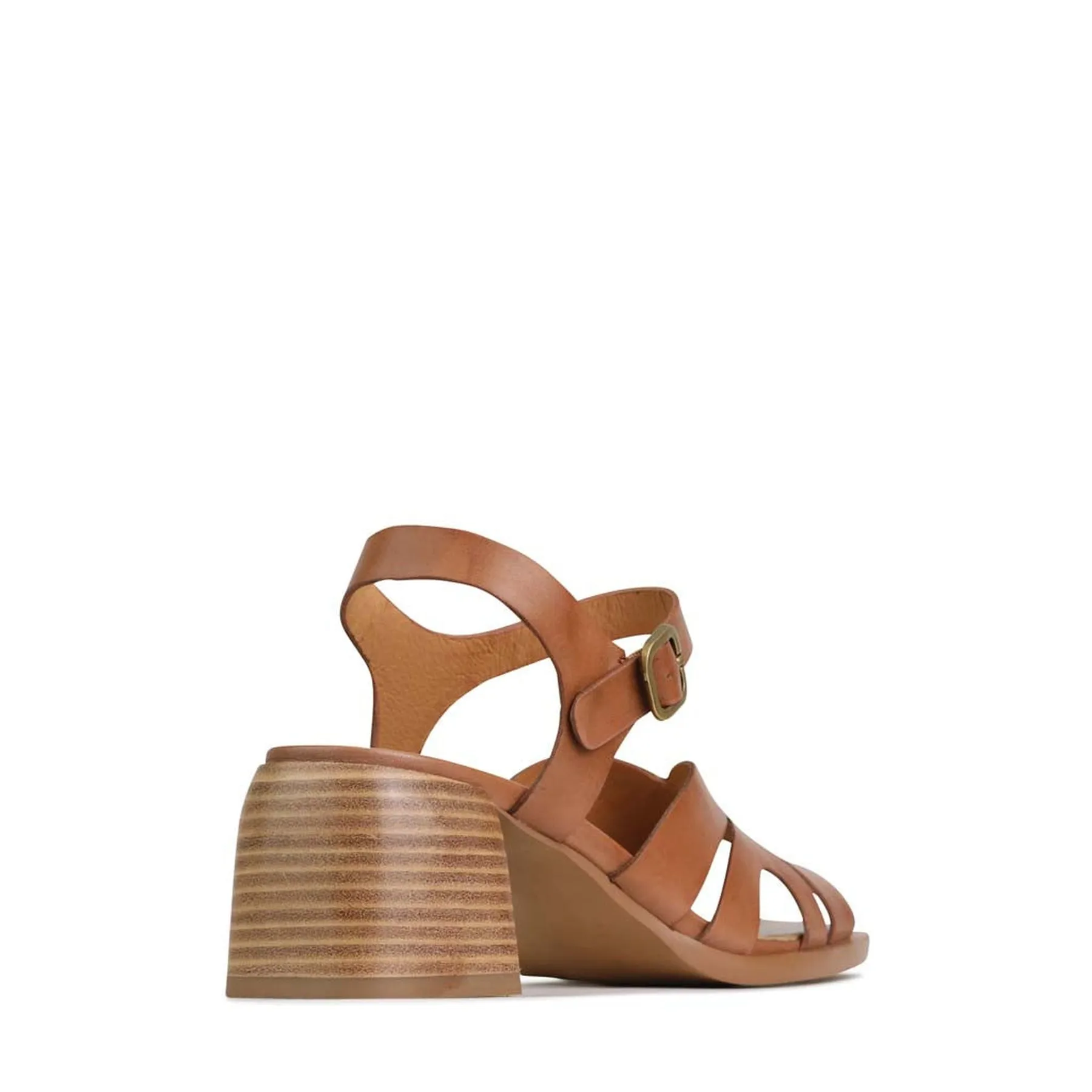 ISA LEATHER LOW HEEL SANDALS