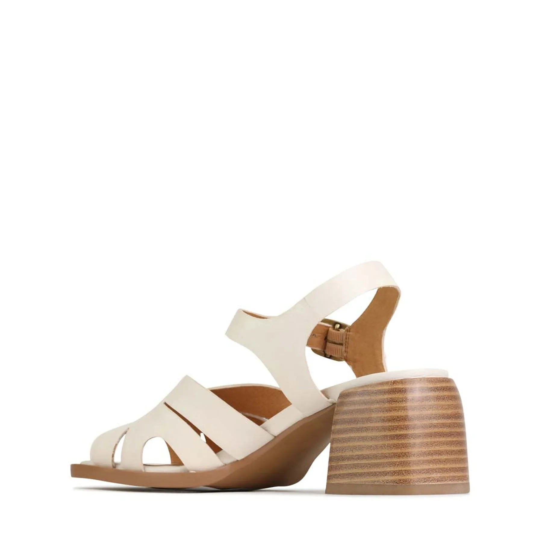 ISA LEATHER LOW HEEL SANDALS