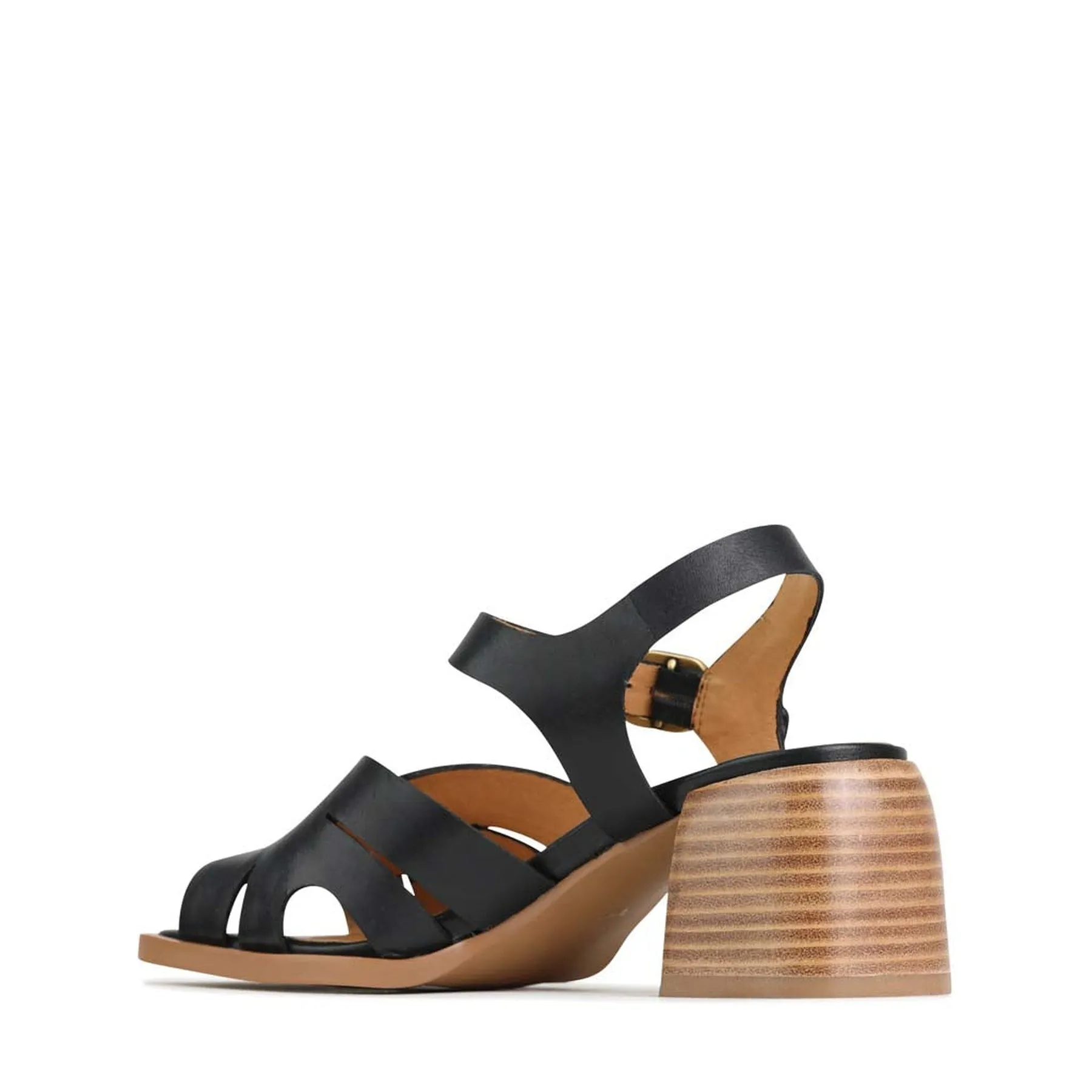 ISA LEATHER LOW HEEL SANDALS