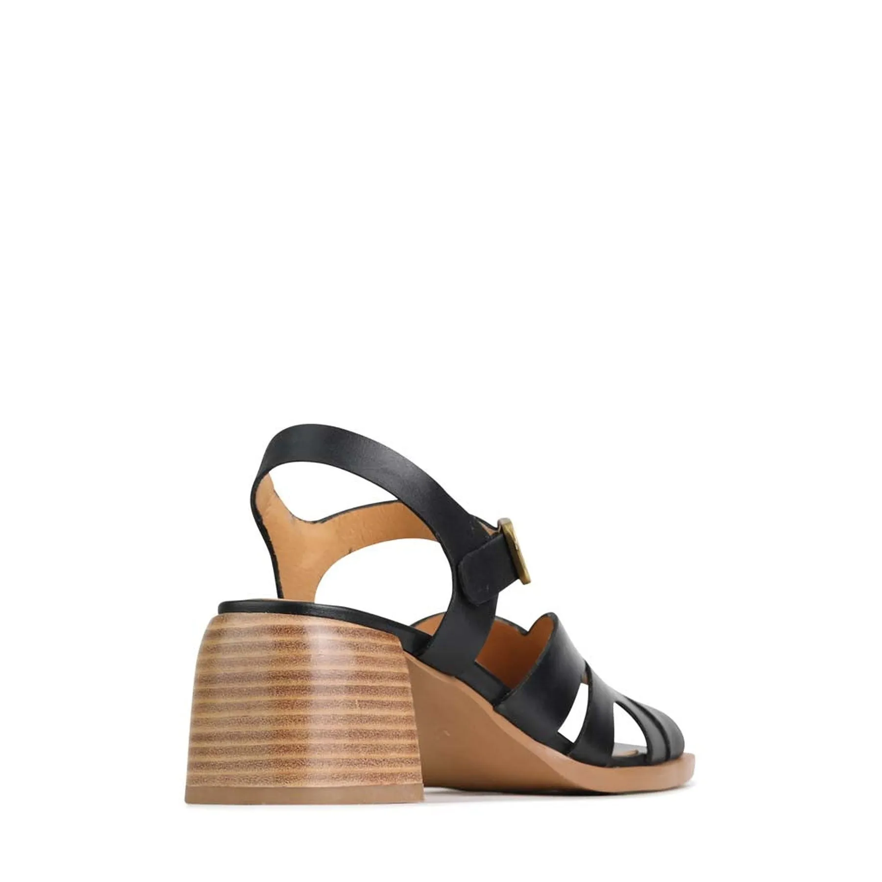 ISA LEATHER LOW HEEL SANDALS