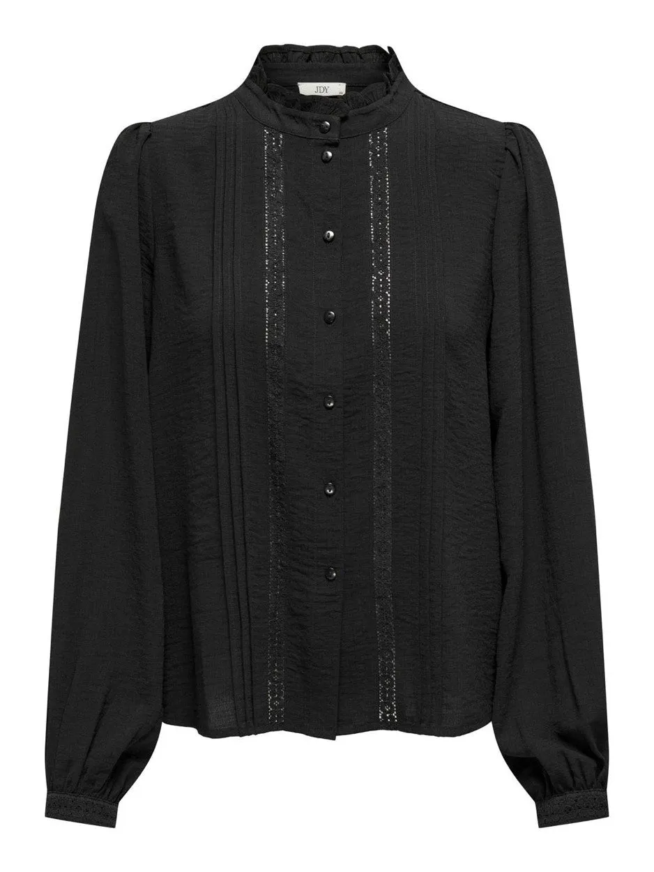 Jdyellis L/s Lace Shirt Wvn - Zwart