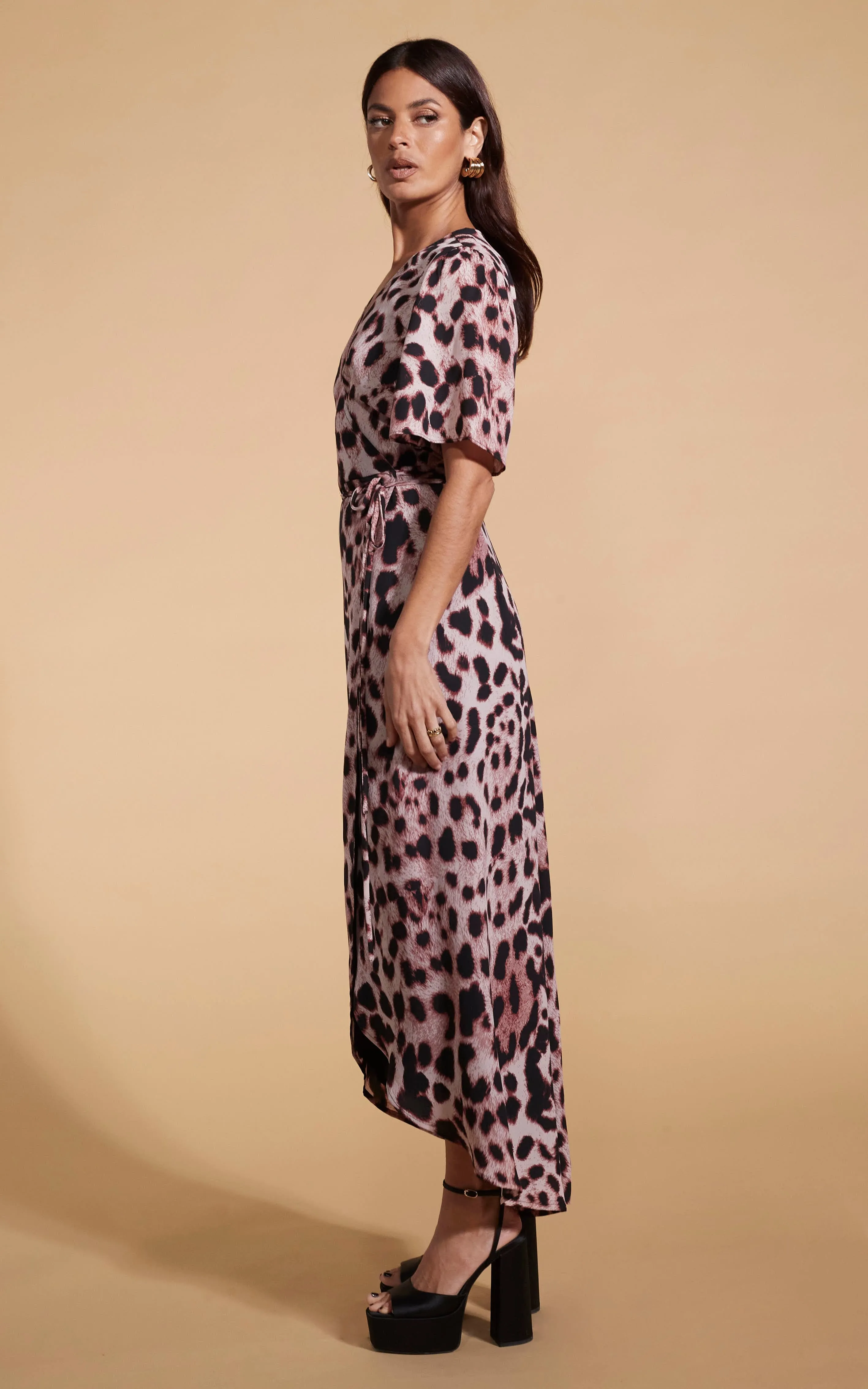 Jenna Maxi Dress In Blush Leopard