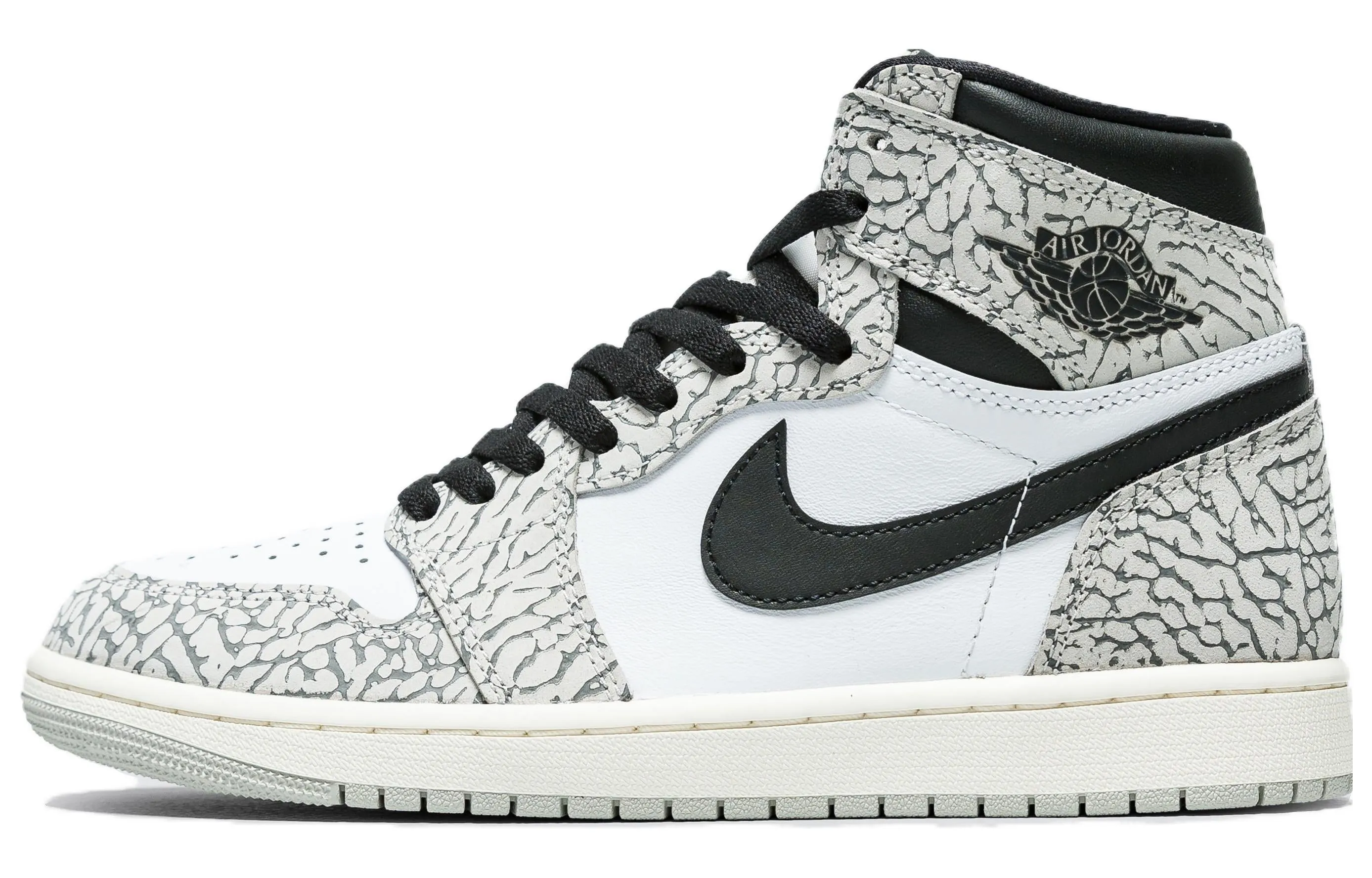 Jordan 1 Retro High OG White Cement Sneakers (GS)