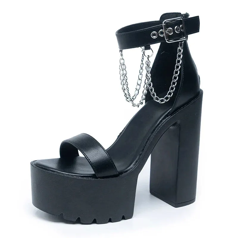 Joskaa 2024 New Chain Chunky Sandals