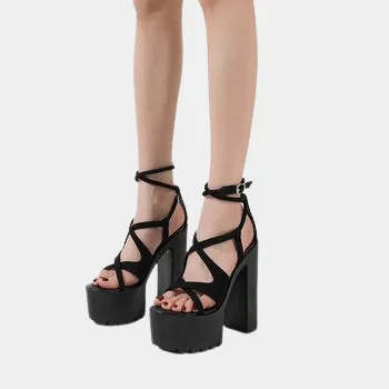 Joskaa 2024 New Strappy Gladiator Chunky Sandals