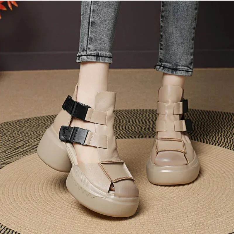 Joskaa 2024 New Summer Breathable Chunky Sandals