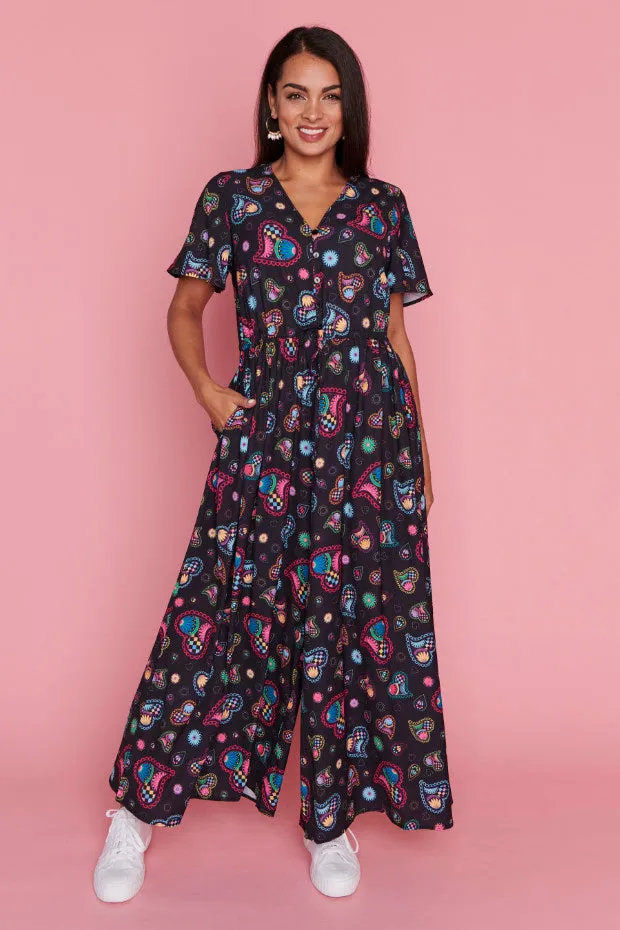 Justine Paisley Hearts Jumpsuit