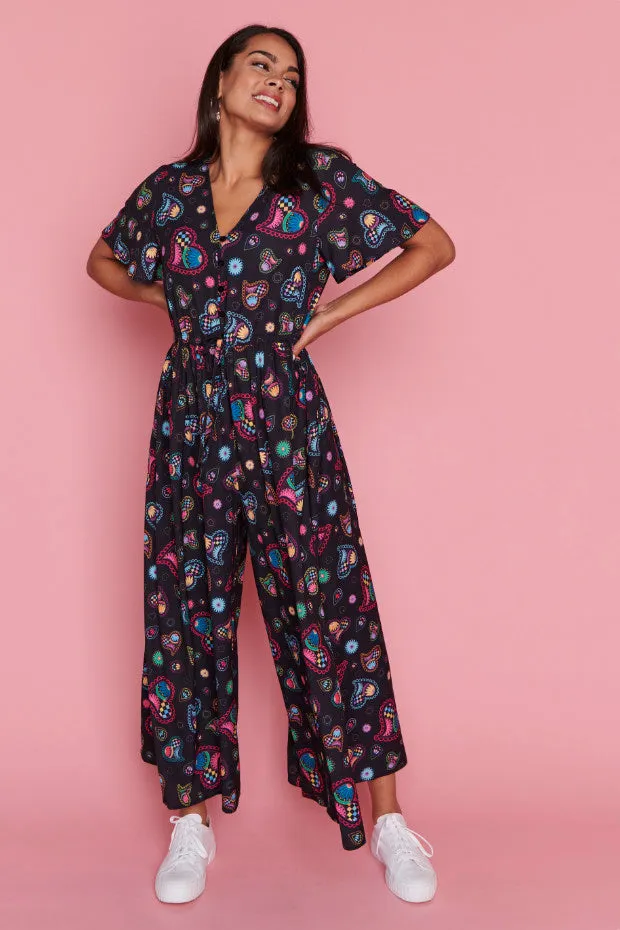 Justine Paisley Hearts Jumpsuit