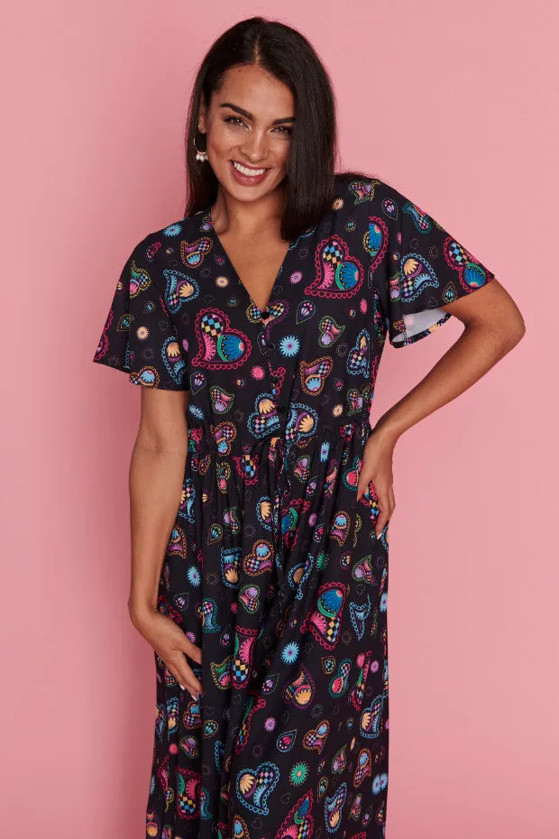 Justine Paisley Hearts Jumpsuit