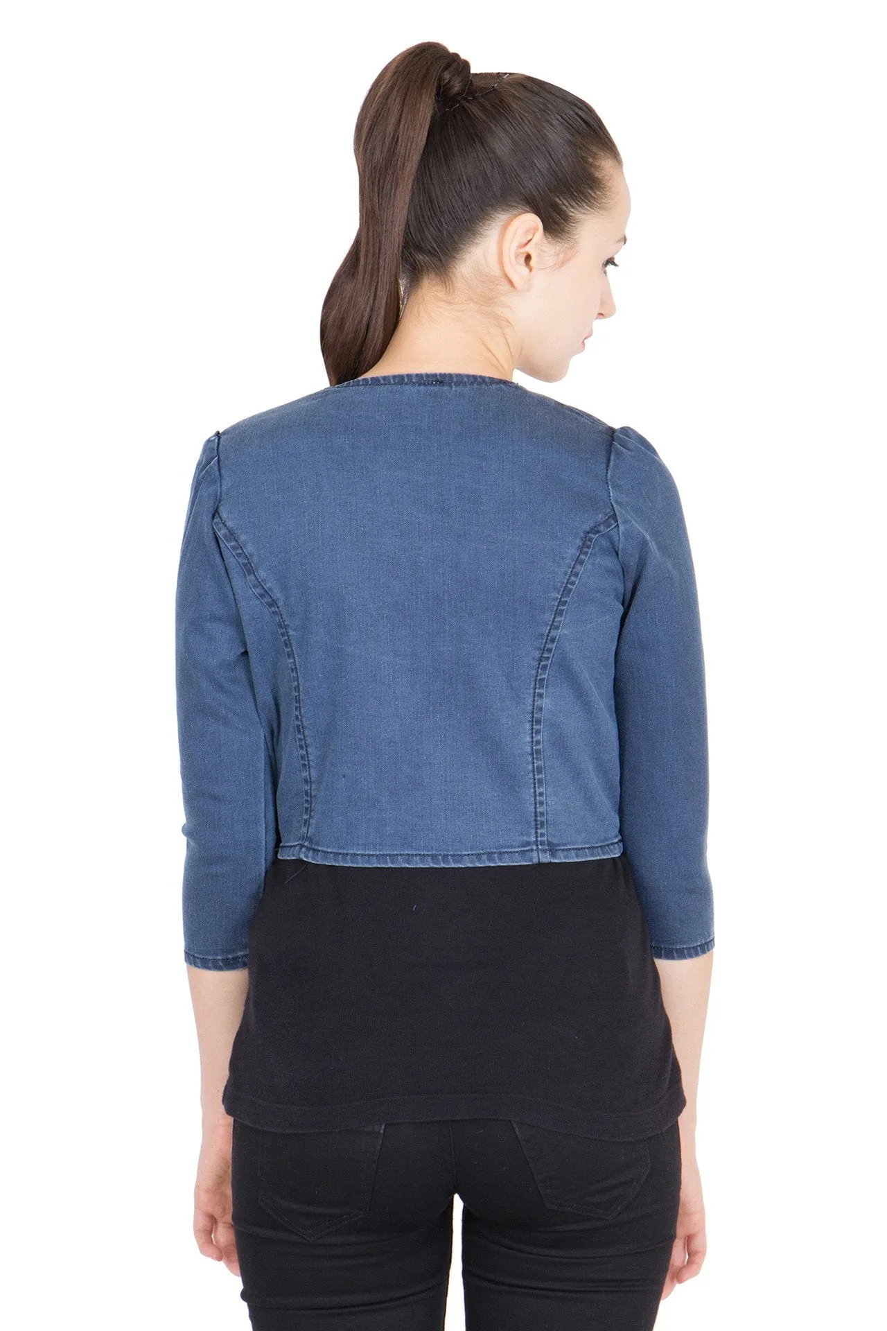 Kopyneko Women's Denim Blue Shrugs